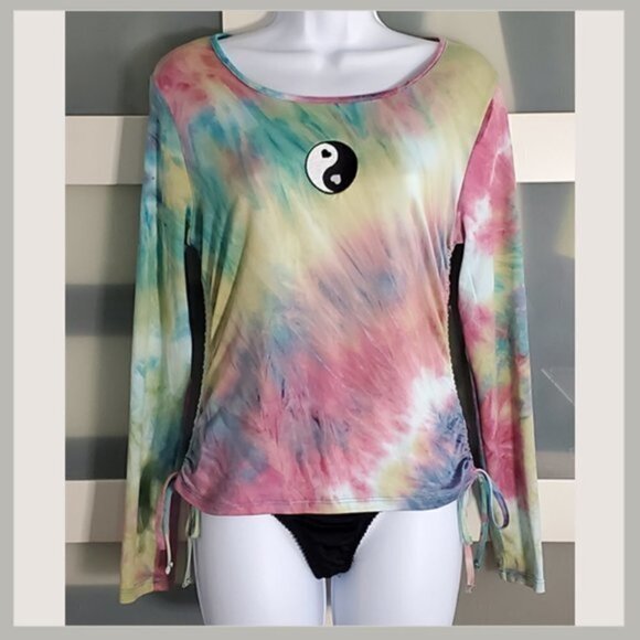 Stella Tweed Tie Dye Peace Long Sleeve Shirt - Picture 3 of 8